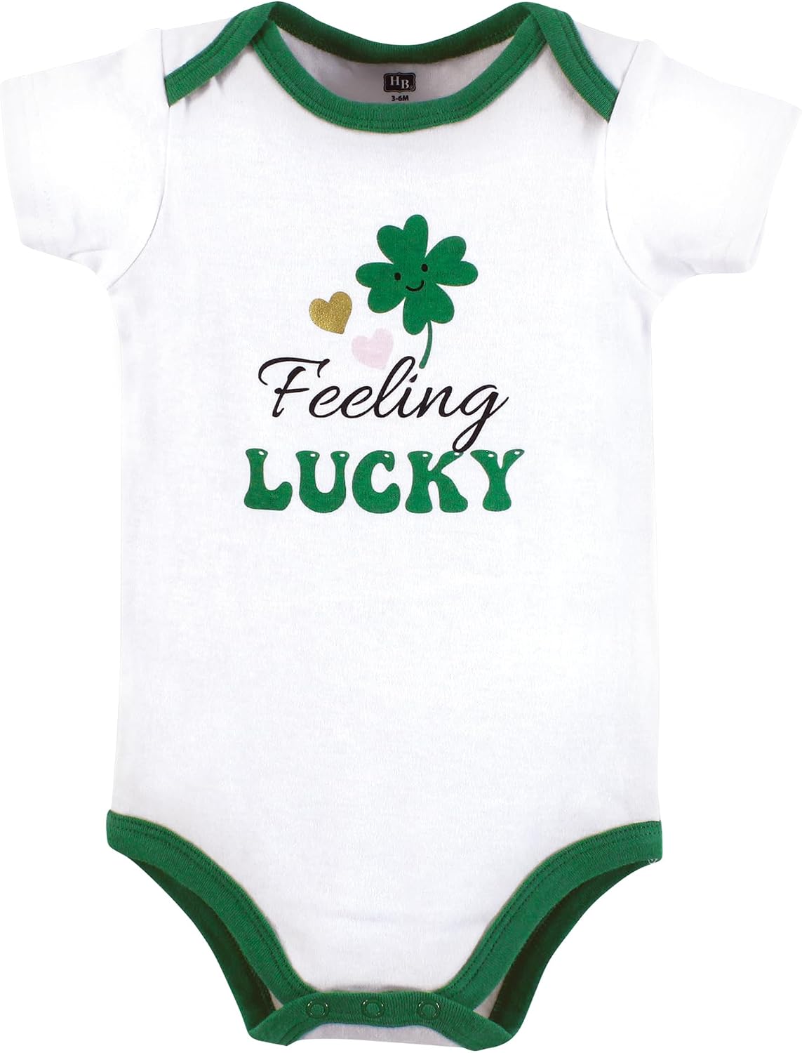 Hudson Baby Infant Girl Cotton Bodysuit and Pant Set, Feeling Lucky, 6-9 Months image 3