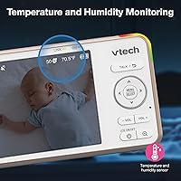 Vista 7 de VTech V-Care VC2105 1080p FHD - Monitor inteligente para bebé con soporte para cuna, pantalla LCD de 5 pulgadas, soporte de mesa, acceso remoto
