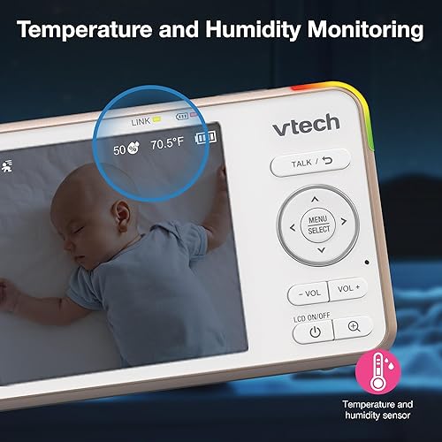 Miniatura 7 de VTech V-Care - Monitor de bebé inteligente con WiFi de 1080p FHD sobre la cuna con pantalla LCD HD de 5 pulgadas 720p. Acceso remoto, inteligencia