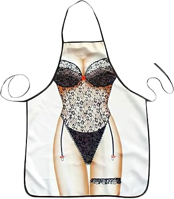 HAKSEN Funny Aprons for Men, Gag Grilling Apron for Men Women Kitchen Cooking Outdoor Party Barbecue