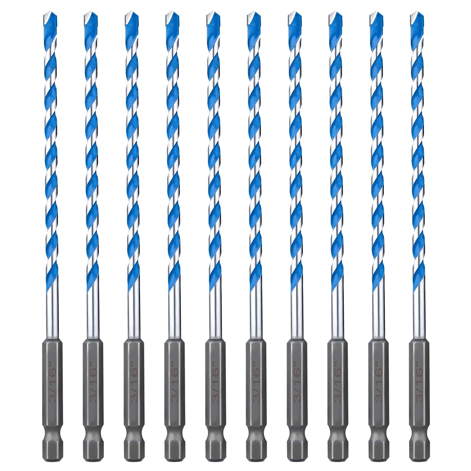 Concrete Drill Bit Set - 7 Piece Masonry Bits -10 Concrete Drill Bit Set - 7 Piece Masonry Bits -10