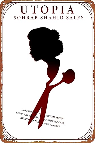 Utopia Funny Metal Tin Sign Vintage Black Wall Art Decoration Living Room Bathroom Kitchen Poster Decor 8 * 12 Inches