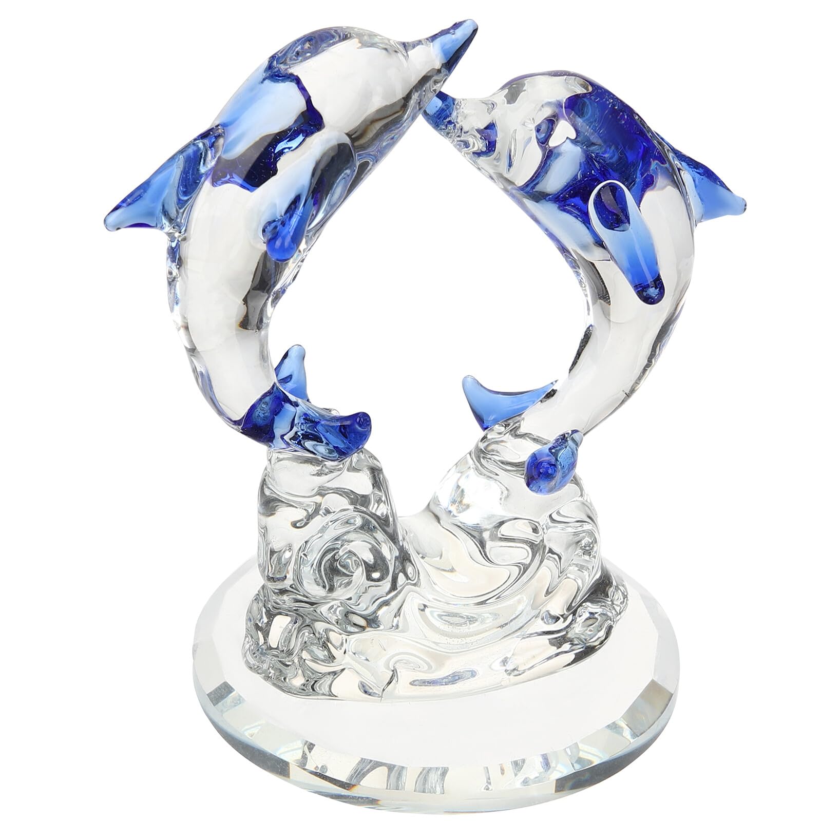 TEMPNAP Unique Crystal Dolphin Statue Sculpture Desktop Ornament Home Living Decor Ocean Figurine with Smooth Surface and Fine Craftsmanship for Office Bedroom