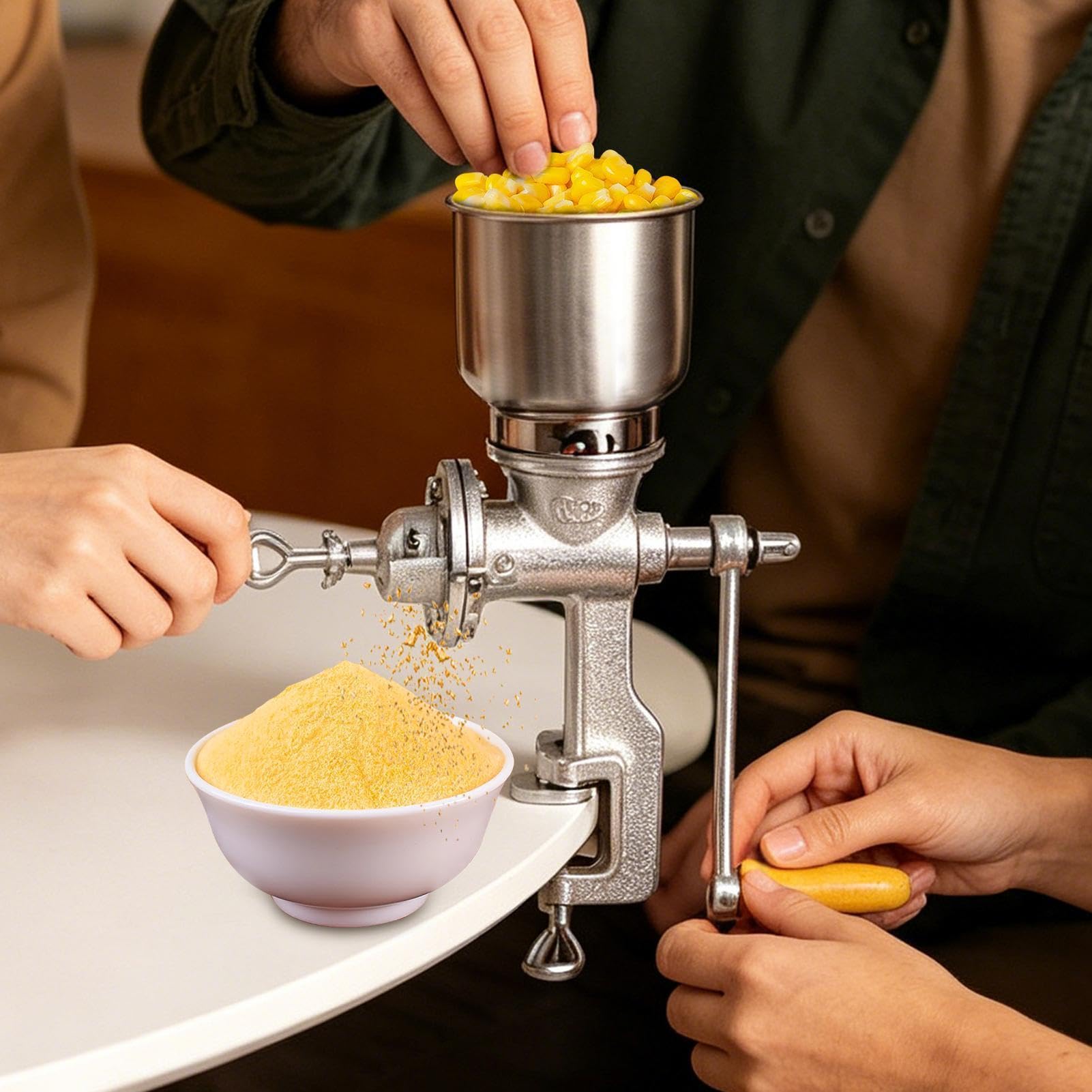 Grano per Farina | manuale in ghisa regolabile a manovella | Chicchi di Grano | Per Cucina Casa Panetteria Fattoria Tortillas Pane Impasto Caffè tura Preparazione Uso Commerciale Industriale