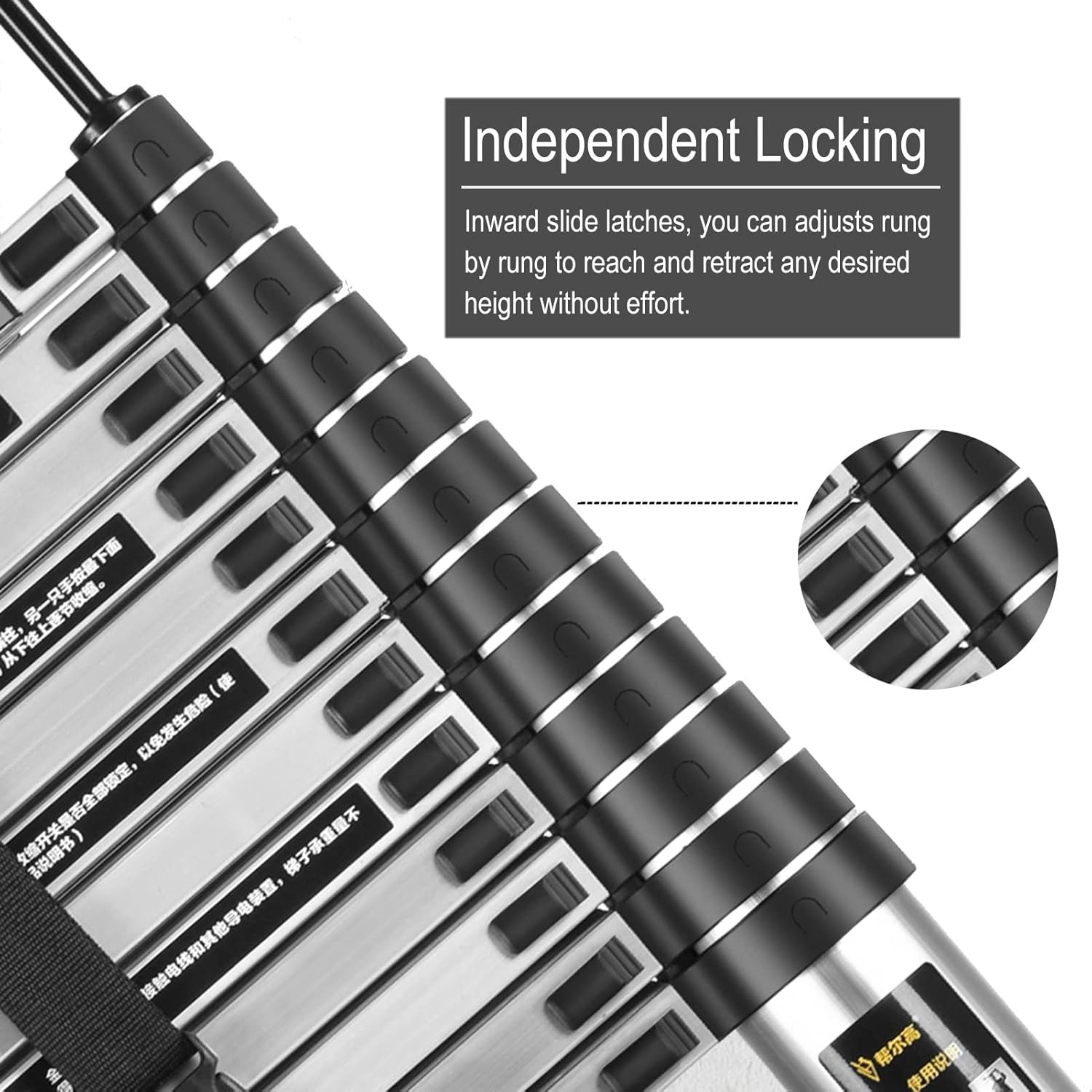 Telescoping Ladder Extension Telescoping Ladder with Removable Hook, Non- Slip Portable Telescoping Steps Ladders, Multi-Purpose Attic Telescoping Ladder, Easy to Store (Size : 4.1