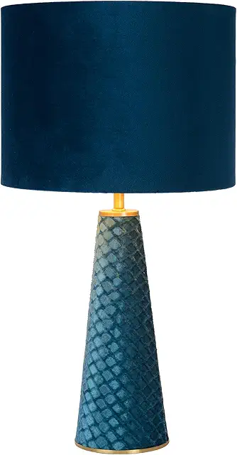 Lampe de table design LUCIDE EXTRAVAGANZA VELVET - Ø 25 cm - Turquoise