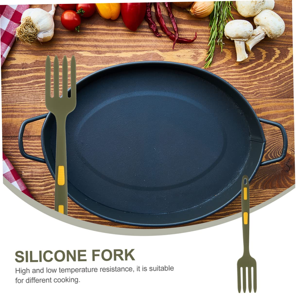 2pcs Silicone Fork Reusable Dinner Fork Multi-function Food Fork Kitchen Food Fork Portable Food Fork Home Accessory Wear-resistant Food Fork Kitchen Accessory Ergonomic Food Fork