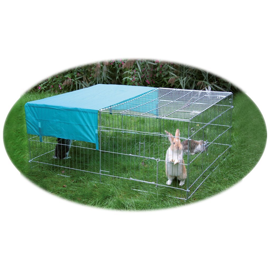 Kerbl Pet Freilaufgehege, 144 x 112 x 60 cm, mit Sonnenschutz, langlebig, verzinkt