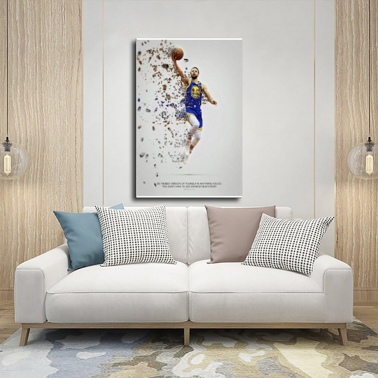 Poster Sur Toile Stephen Curry - Décoration Murale Basket NBA Pour Salon Et Chambre - 30x45 Cm