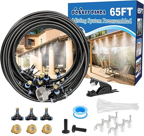 Miniatura 10 de Misters para patio exterior, sistema de enfriamiento de nebulización de agua al aire libre, 80 pies  78.7 ft. Kit de niebla de patio trasero para