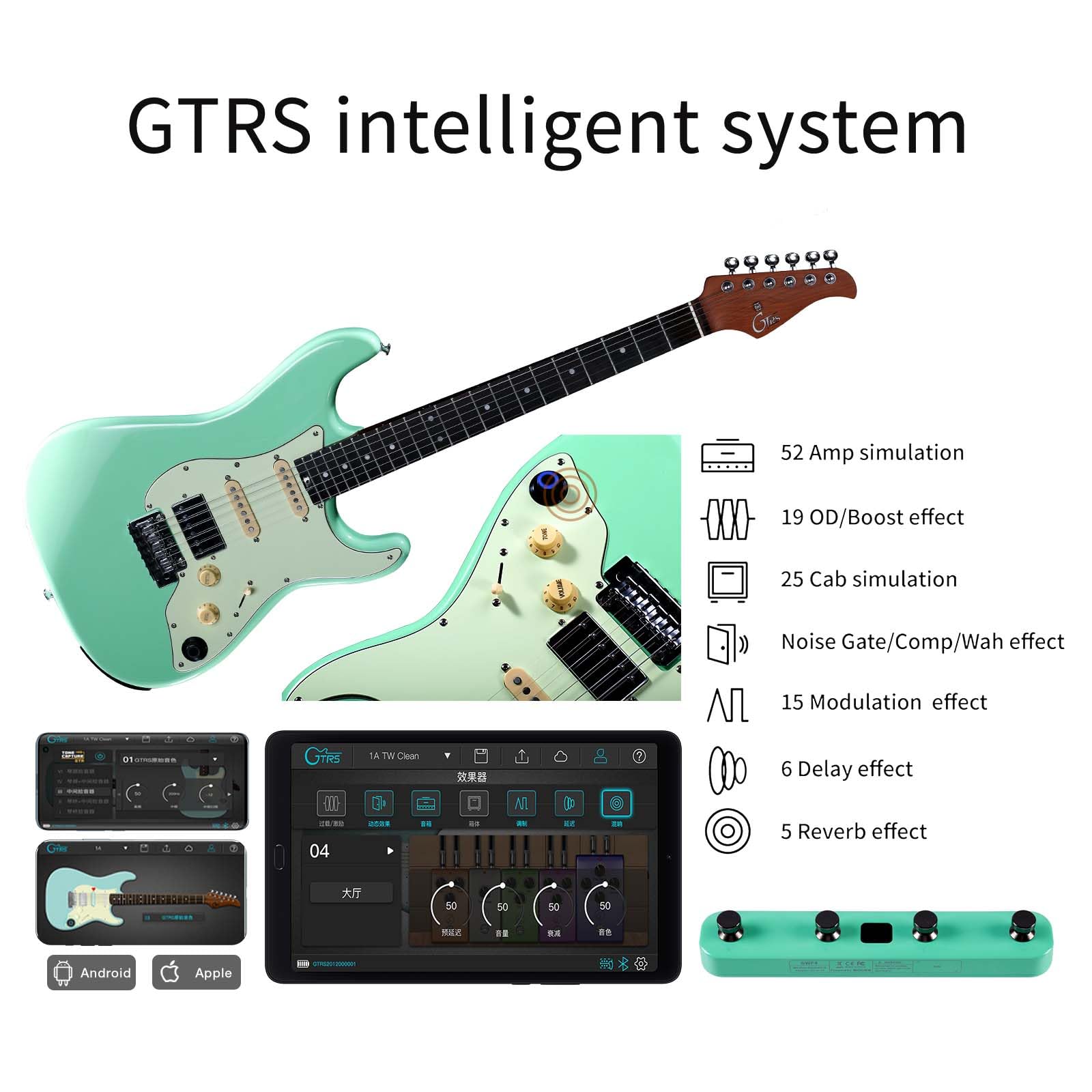 Amazon.com: GTRS S800 Smart Electric Guitar Kit with Effects