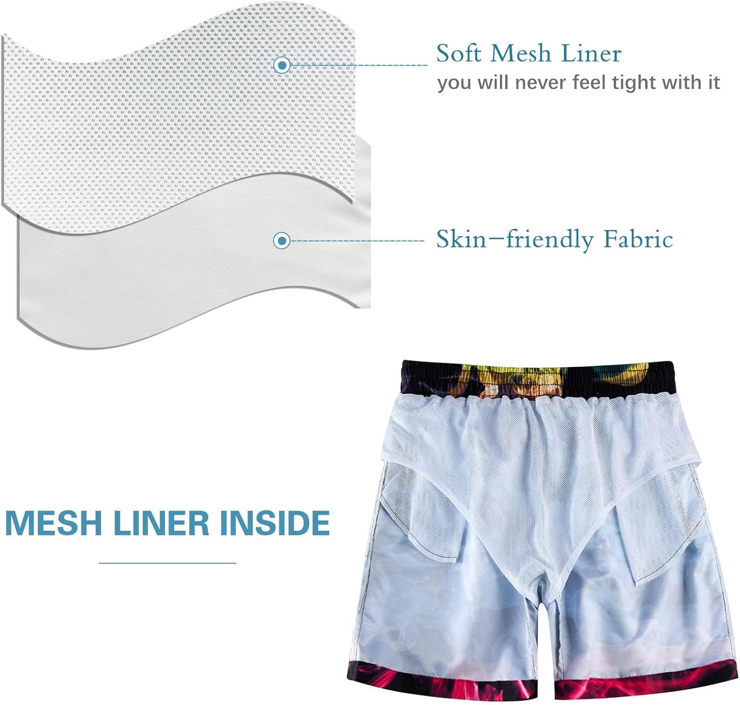 Idgreatim Teens Boys Swim Trunks Quick Dry Beach Swimwear UPF 50+ Board Shorts with Mesh Lining 6-14 Years - Image 5