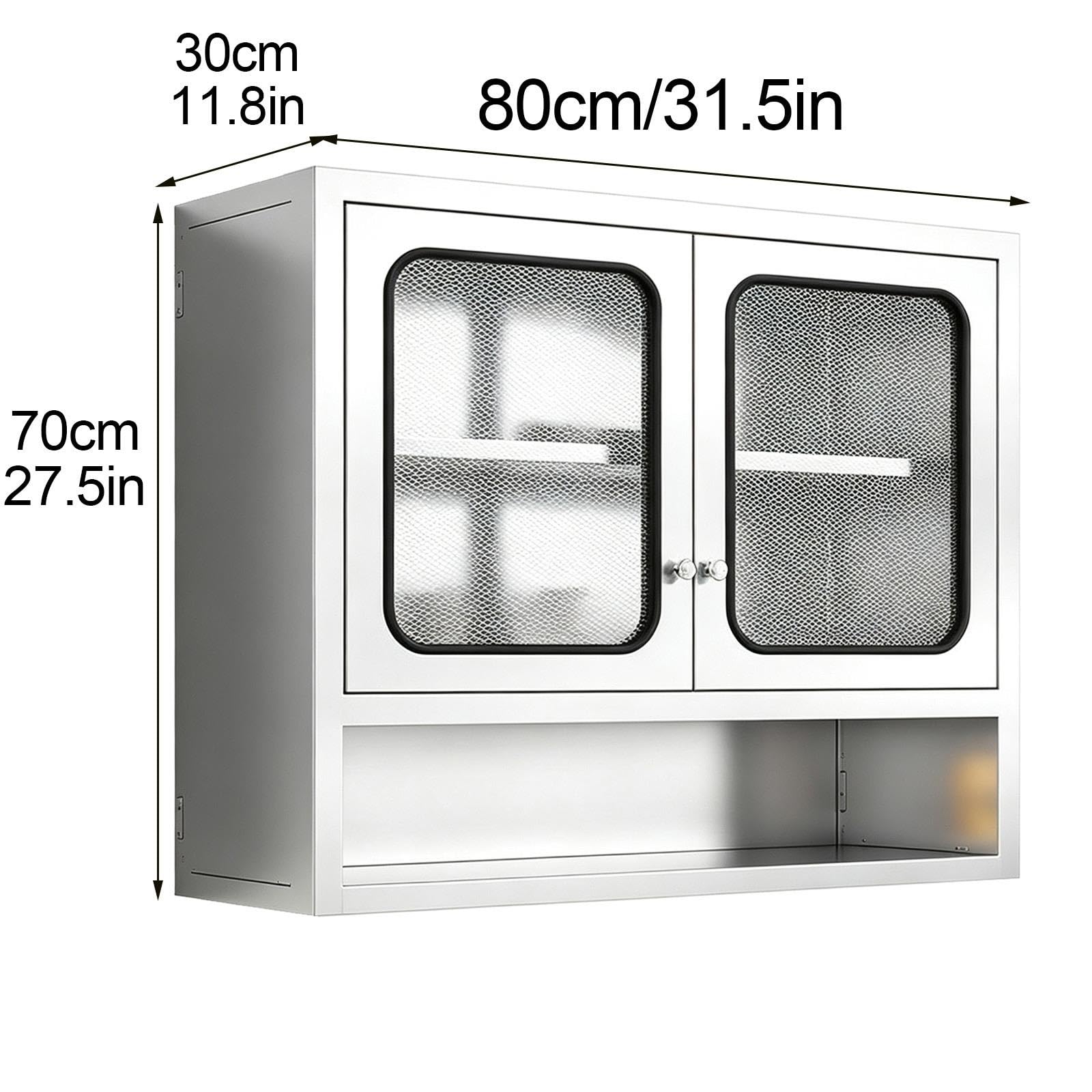 Pensile Cucina Acciaio Inox, Ancia a Rete Multiuso Ripiano Regolabile