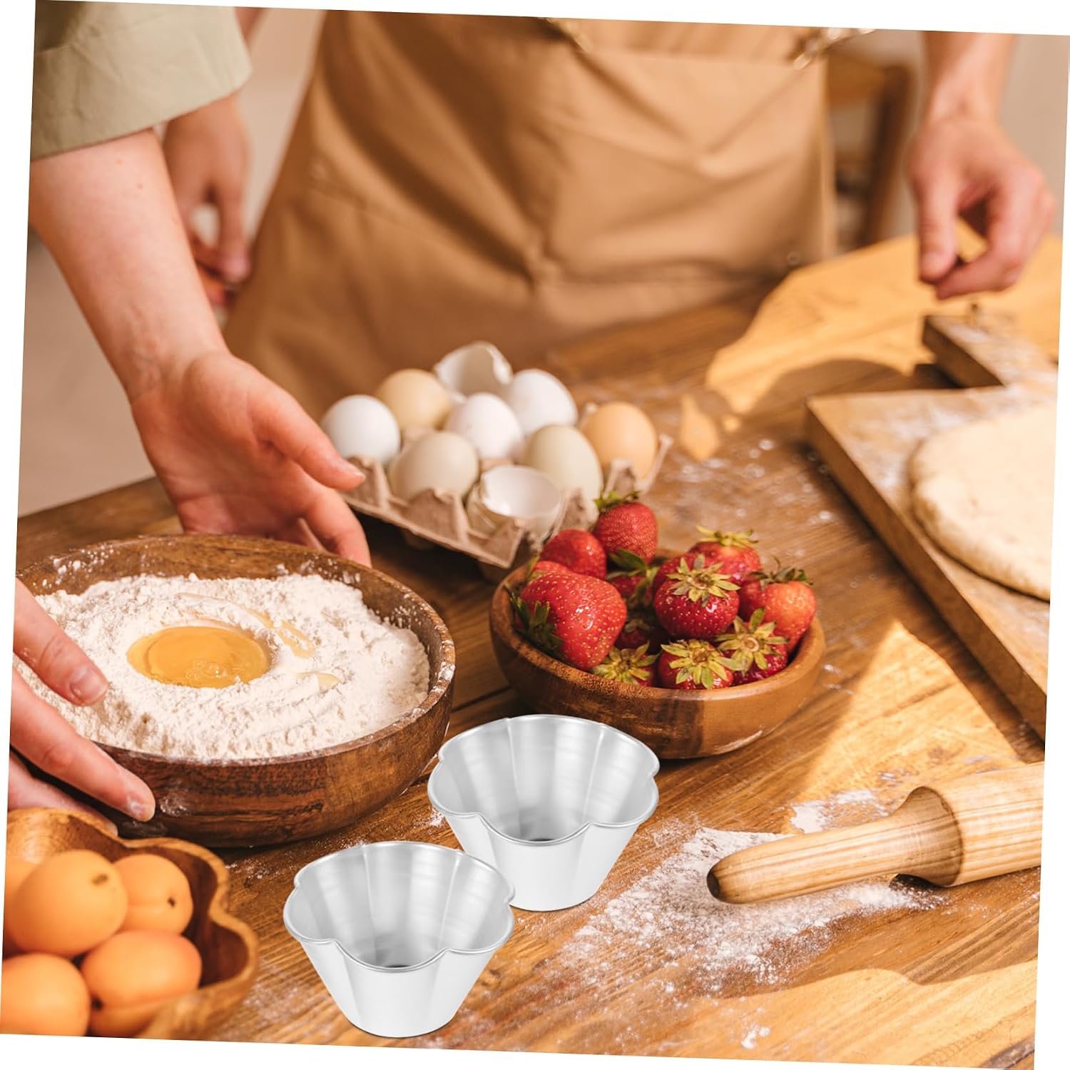 Baking Mold,Cake Pans 6pcs Metal Cake Pan Set Aluminum Alloy Baking Molds for Baking Cake Supplies