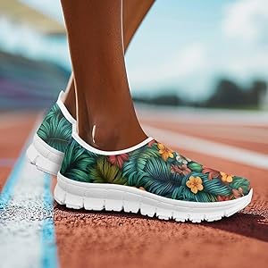 Amazon.com | Fuxowvby Women's Flower Sneakers Flower Leaf