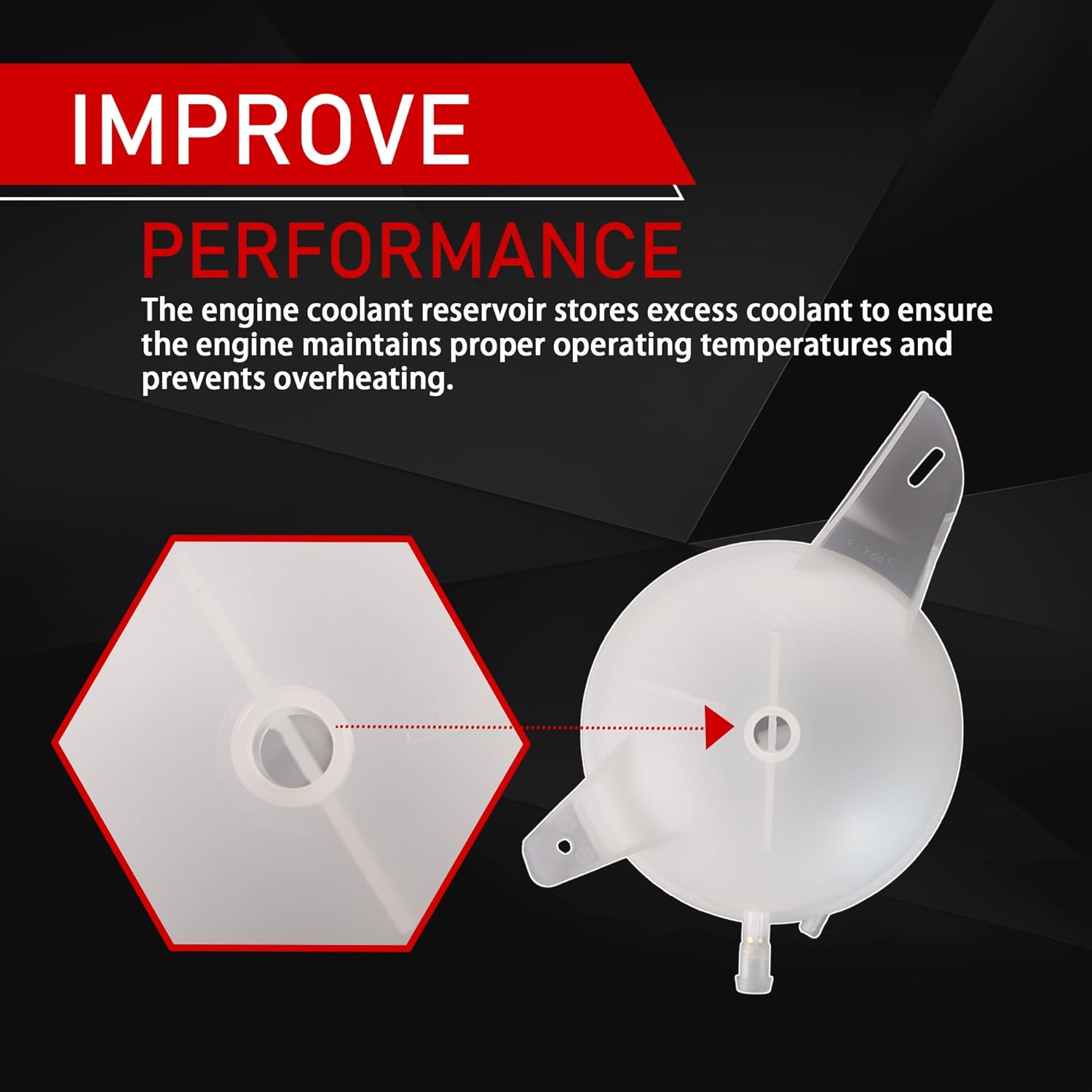 Engine Coolant Reservoir Tank Overflow Reservoir with Cap Compatible with 2015-2019 Ford Transit-150 Transit-250 Transit-350 Transit-350 HD 3.2L 3.5L 3.7L Replace 603-844 BE8Z8100A