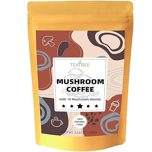 Café de hongos, suplemento en polvo de extracto de 10 hongos (melena de león, reishi, chaga, cordyceps, cola de pavo y otros) Mezcla de café arábica