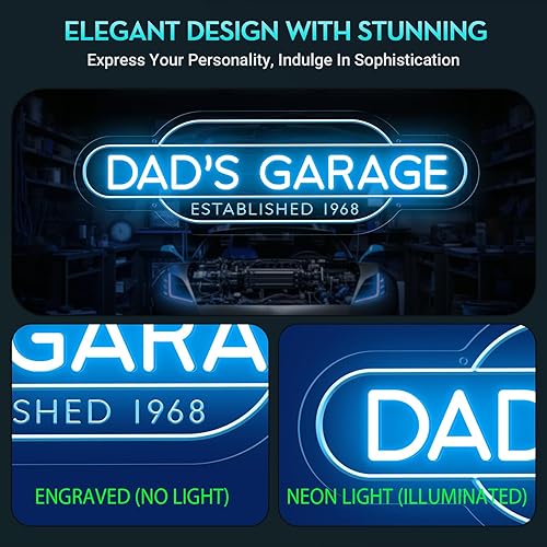Miniatura 2 de Letrero de neón personalizado para garaje, letrero de luz LED acrílico personalizado hecho a mano para garaje, letrero de neón LED 3D regulable para