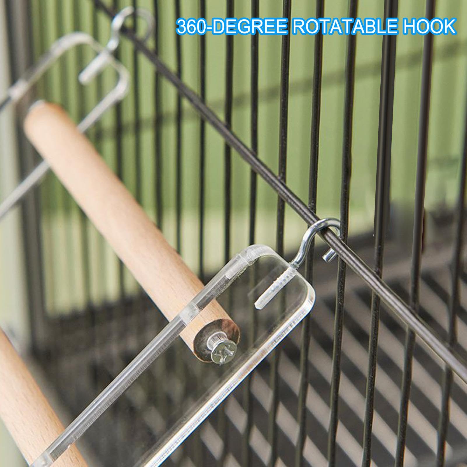 Échelle de Perroquet, échelle de Perruche | Étape Perche pour la Cage - Échelle d'oiseau avec Crochet Rotatif à 360 ° pour perroquets parakets à pochets à Poche