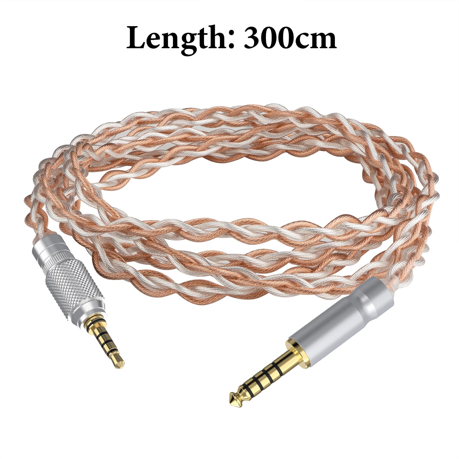 Cavo audio di aggiornamento Geekria Apollo 4,4 mm a 3,5 mm argentato, compatibile con Sony MDR-MV1 MDR-M1 MDR-M1ST, cavo sostitutivo con dispositivo di bloccaggio del pomello filettato (9,8 ft / 3 m)