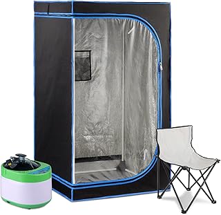 ZONEMEL Full Size Portable Steam Sauna Kit, Personal Full Body Home Spa for Detox, Relaxation, 4 Liters 1600 Watt Steamer, Remote Control, Timer, Foldable Chair