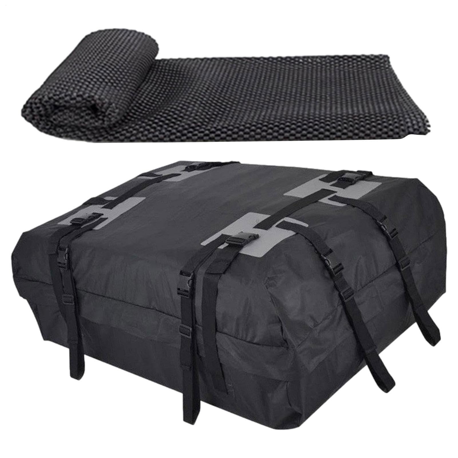 Borsa di ricarica impermeabile – portapacchi da tetto flessibile da 45 l | organizer per auto in tessuto Oxford ad alte prestazioni con cinghie rinforzate, per esterni, per auto, furgoni