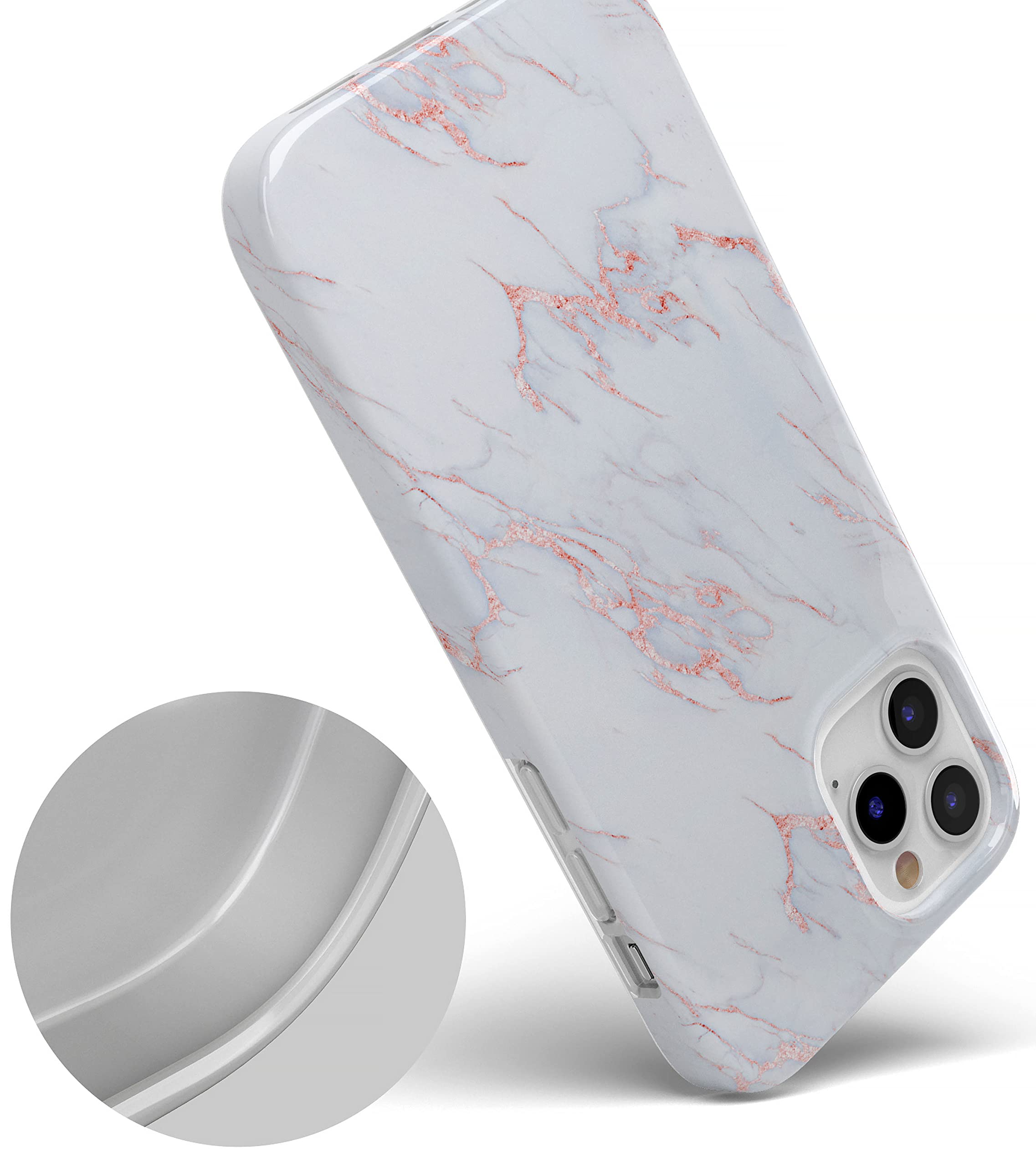 Amazon.co.jp: Casely iPhone 12/12 Pro 美しいホワイトとピンクの