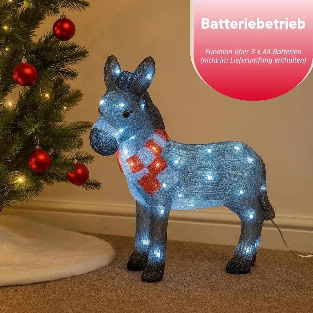 Marco Paul Interiors Weihnachtsdekoration, beleuchtet, Acryl, LED, für den Innen- und Außenbereich, beleuchtet, Gartenornament, festliche Dekoration, Beleuchtung, beleuchtete Figur, Neuheit Statue