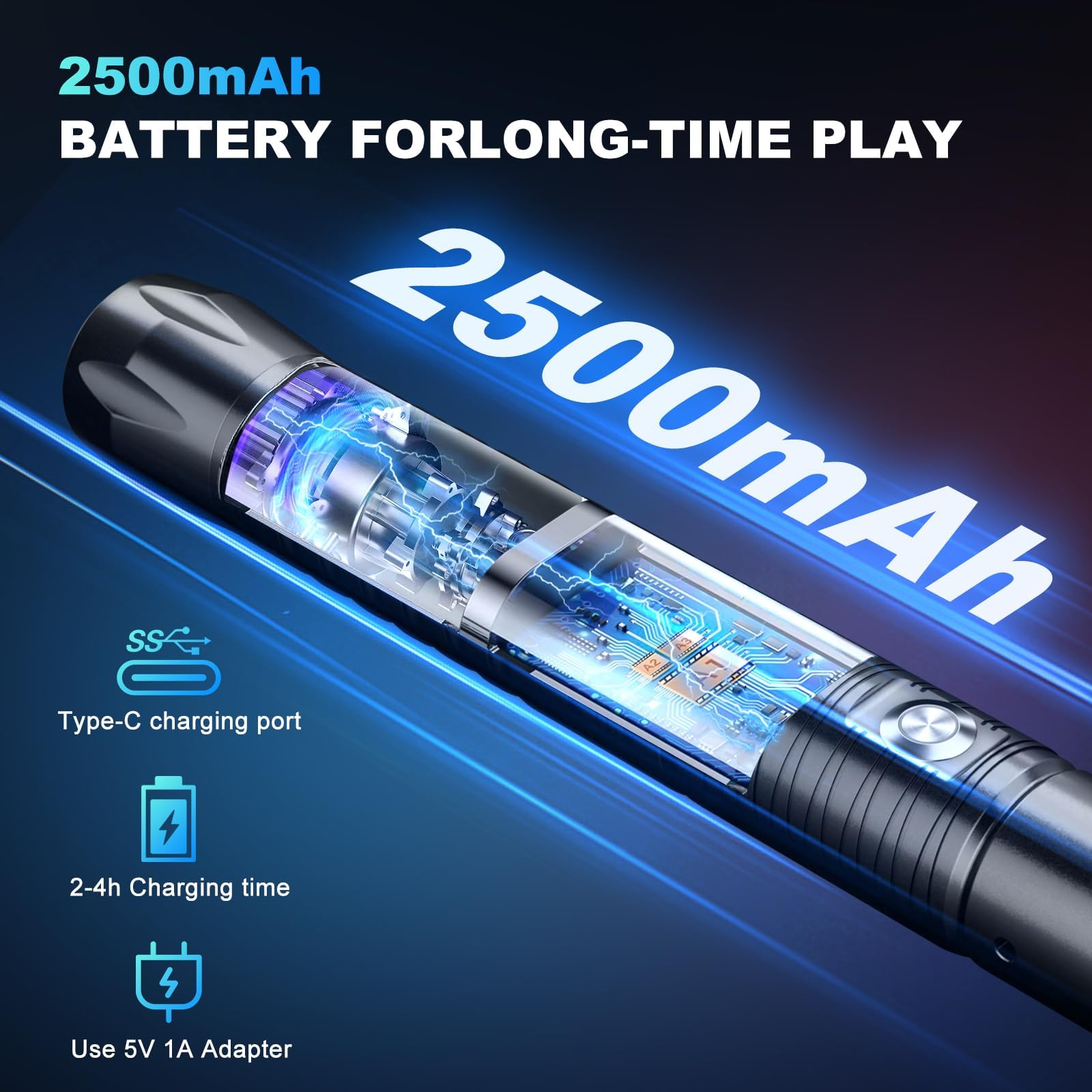 Lischwert Spada Laser, Spade Laser con 15 Colori RGB 10 Caratteri sonori, Spade Laser da duello con Manico in Metallo e Lama sostituibile, Spade Laser per Adulti, Bambini