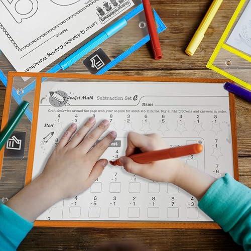 Miniatura 8 de 5 bolsillos de borrado en seco de 10 x 13 pulgadas, bolsas protectoras de hojas transparentes, bolsillos transparentes de borrado en seco, fundas