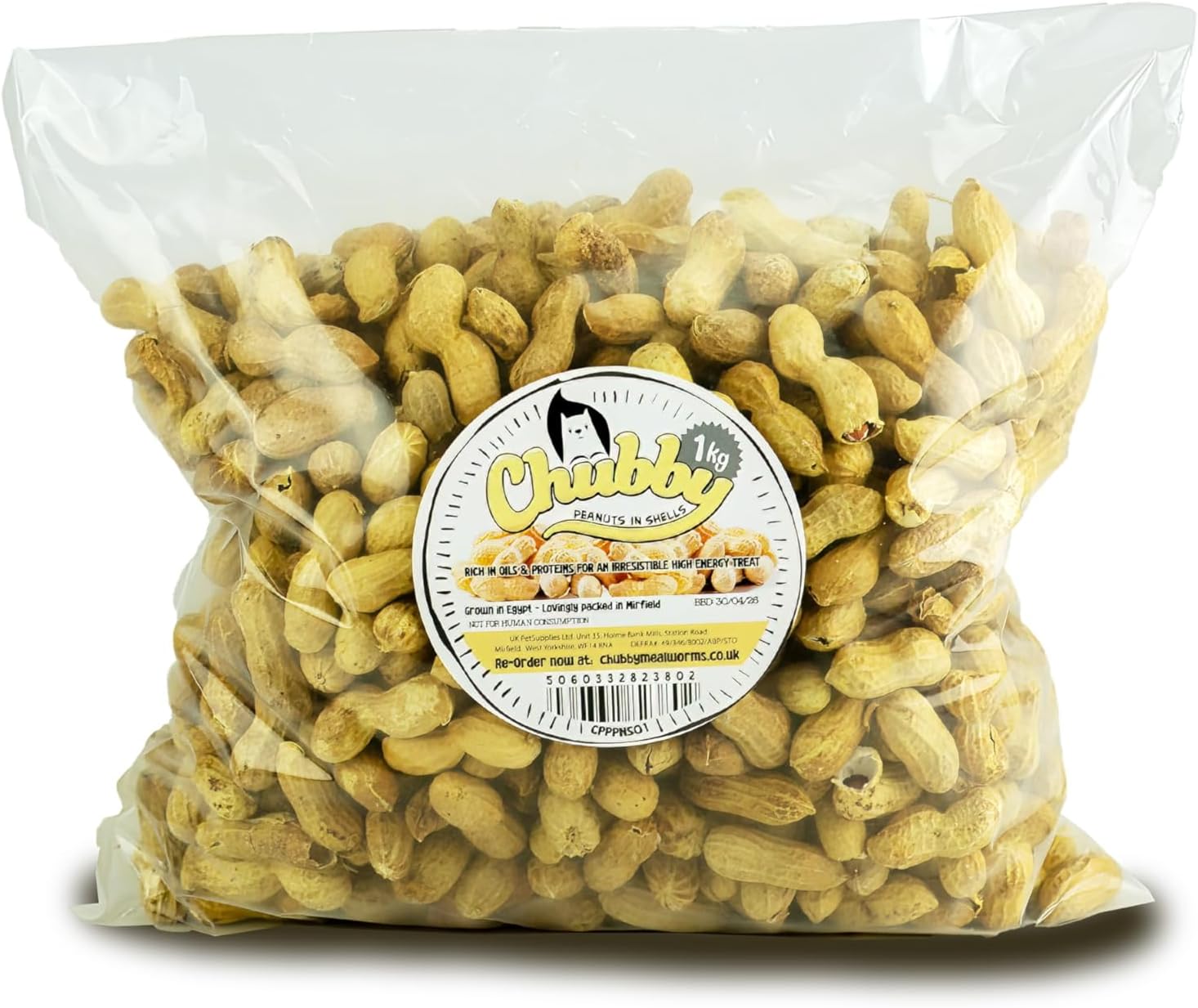 Chubby Peanuts in Shells for Squirrels (1 Kg), Aflatoxin Free Monkey Nuts for Squirrels, Premium All Natural Food, Peanuts for Squirrel, Chipmunks, Cardinals & Jays - with Compostable Bag