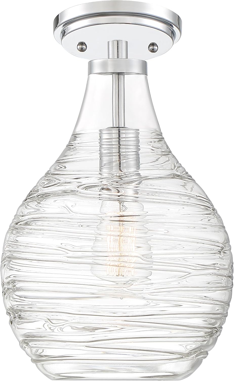 Quoizel QSF4019C Genie Semi Flush, 1-Light 100 Watts, Polished Chrome