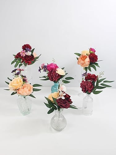 Miniatura 8 de Rinlong 6 centros de mesa de flores surtidos para mesas de boda, centro de mesa, ramos de dama de honor, estante de guardería de bebé, decoración de