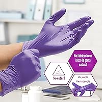 Vista 2 de MedPride Guantes de examen médico de nitrilo sin polvo, azul iris, tamaño mediano, caja de 100