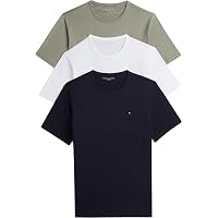 Tommy Hilfiger Maglietta da Uomo S/S, Nero (Blu Navy/Salvia/Bianco)