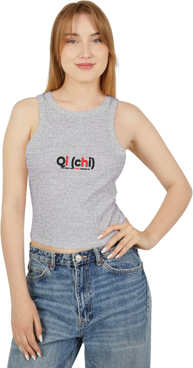 Qi (chi) Women's Micro Rib Racer Tank Top - Casual Comfort for Everyday Wear