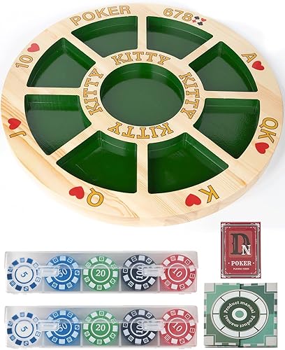 Miniatura 1 de Michigan Rummy Deluxe - Juego de mesa de juego de madera + 2 cajas de fichas (200 piezas) + 1 baraja de póquer + 1 manual de juego. La mezcla
