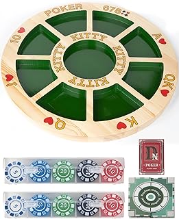 Giant Michigan Rummy Deluxe Board Game Set : Wooden Game Board + 2 Boxes of Playing Chips (200 Pieces) + 1 Deck of Poker +...