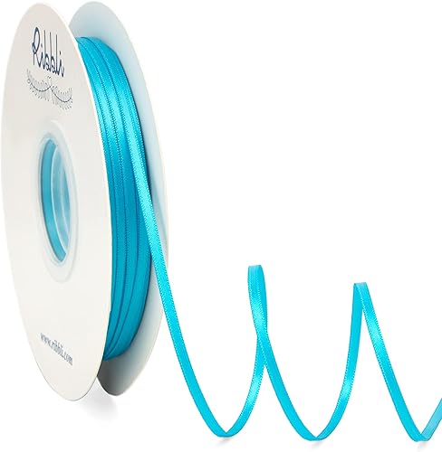 Miniatura 36 de Ribbli - Cinta de satén de 1/8 pulgadas x 100 yardas, cinta dorada fina de doble cara para uso en tarjetas de invitación de boda, envoltura