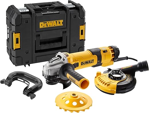 DEWALT DWE4257KT-QS, Smerigliatrice angolare 125mm 1500W con tazza diamantata e cuffia di...