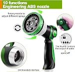 Expandable Garden Hose 25ft Flexible Water Hose, 10 Function Sprayer Nozzle, 3/4 Inch Solid Metal Fittings Lawn Yard Garden Outdoor Hose(Black and Green)