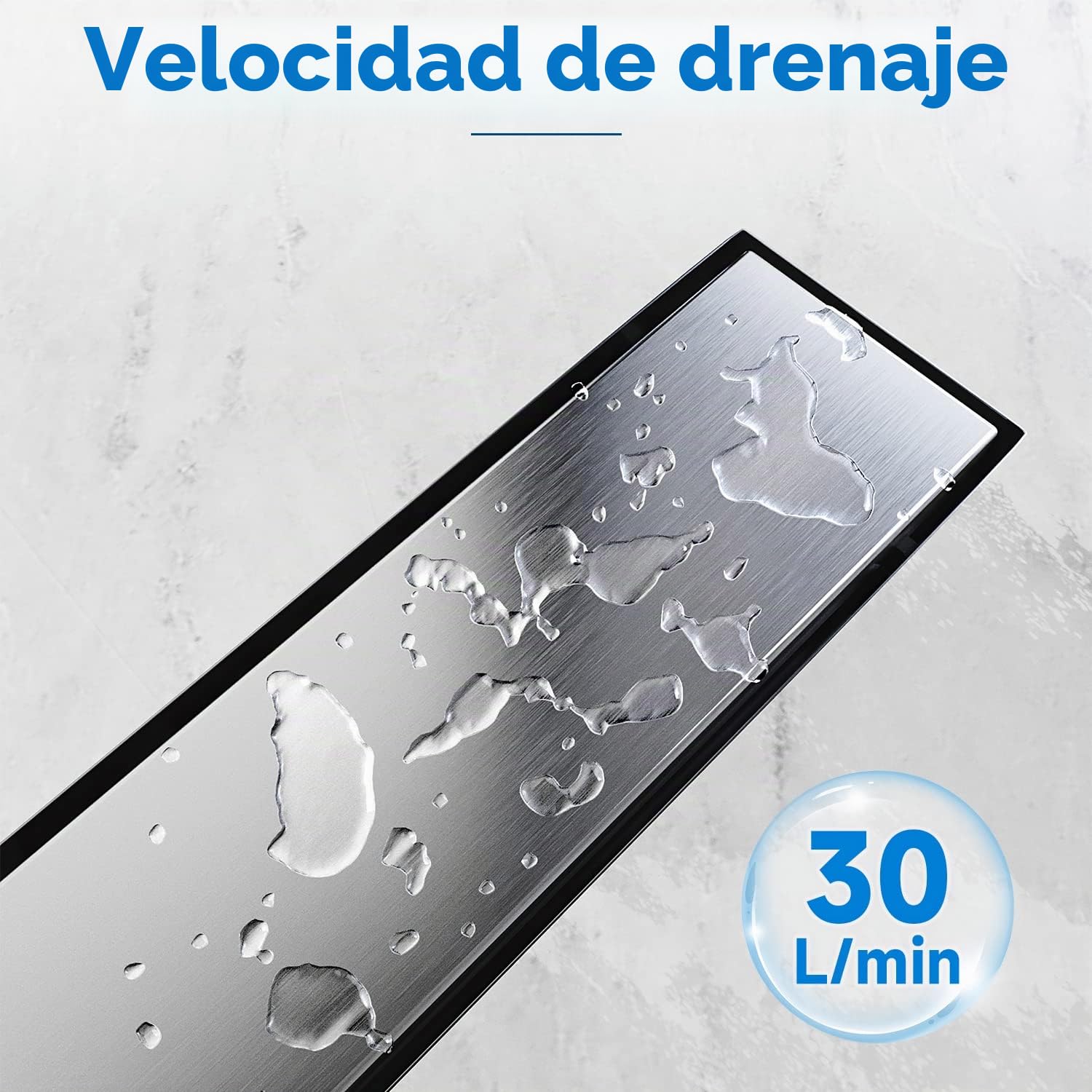 SONNI Canal de Ducha con Tope de Olor,2 en 1 Conjunto Completo de Desagüe de Ducha de Acero Inoxidable con Accesorio de Piso,Doble Cara,y Tamiz de Pelo 60cm