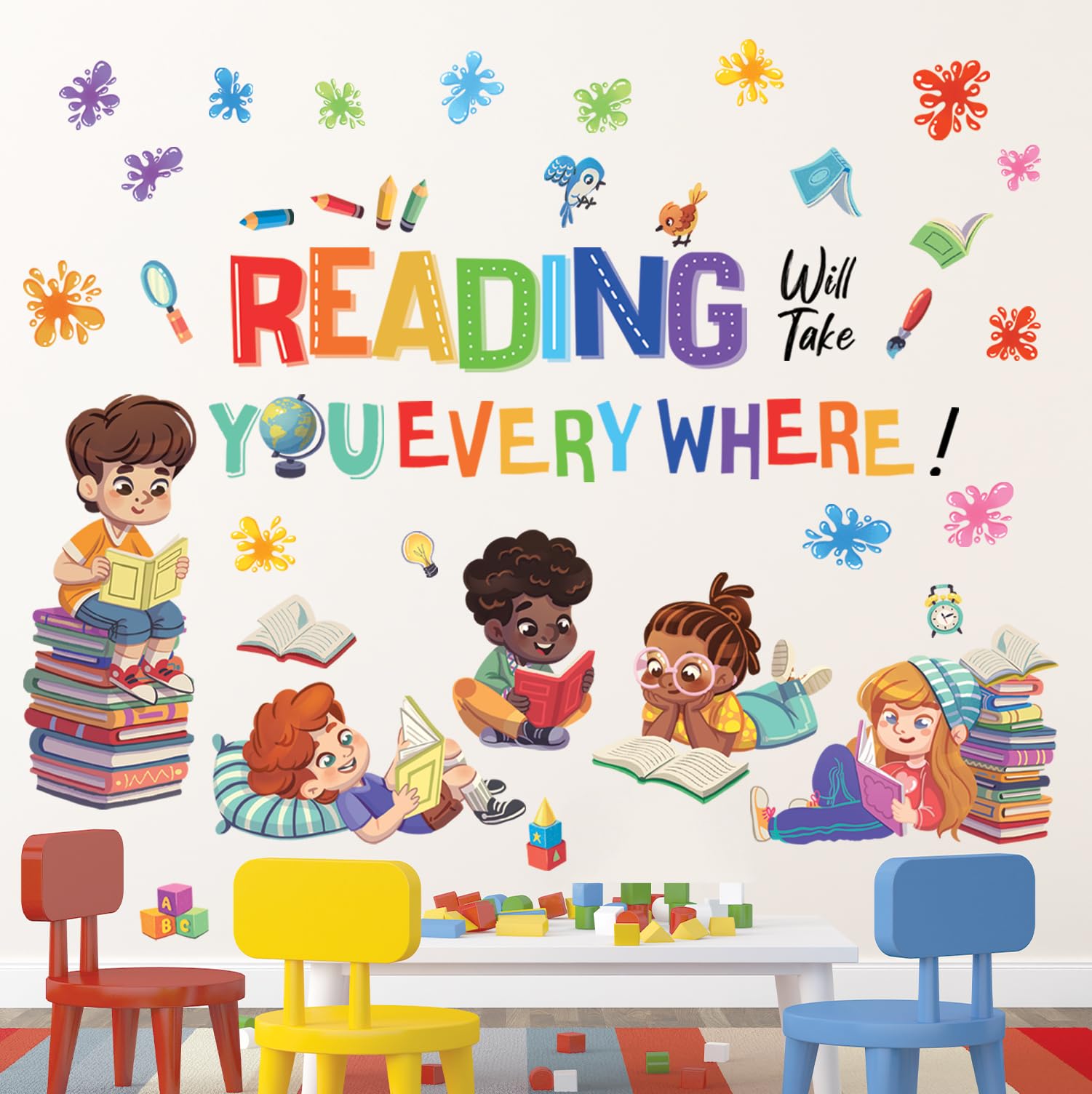 ロールシール  peeps Amazon.com: DECOWALL SG2-2404 Kids Reading Corner Wall