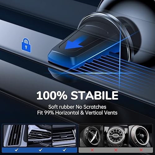 Miniatura 7 de Soporte de anillo de teléfono con rotación de 360 grados y soporte magnético para teléfono de coche para ventilación de aire