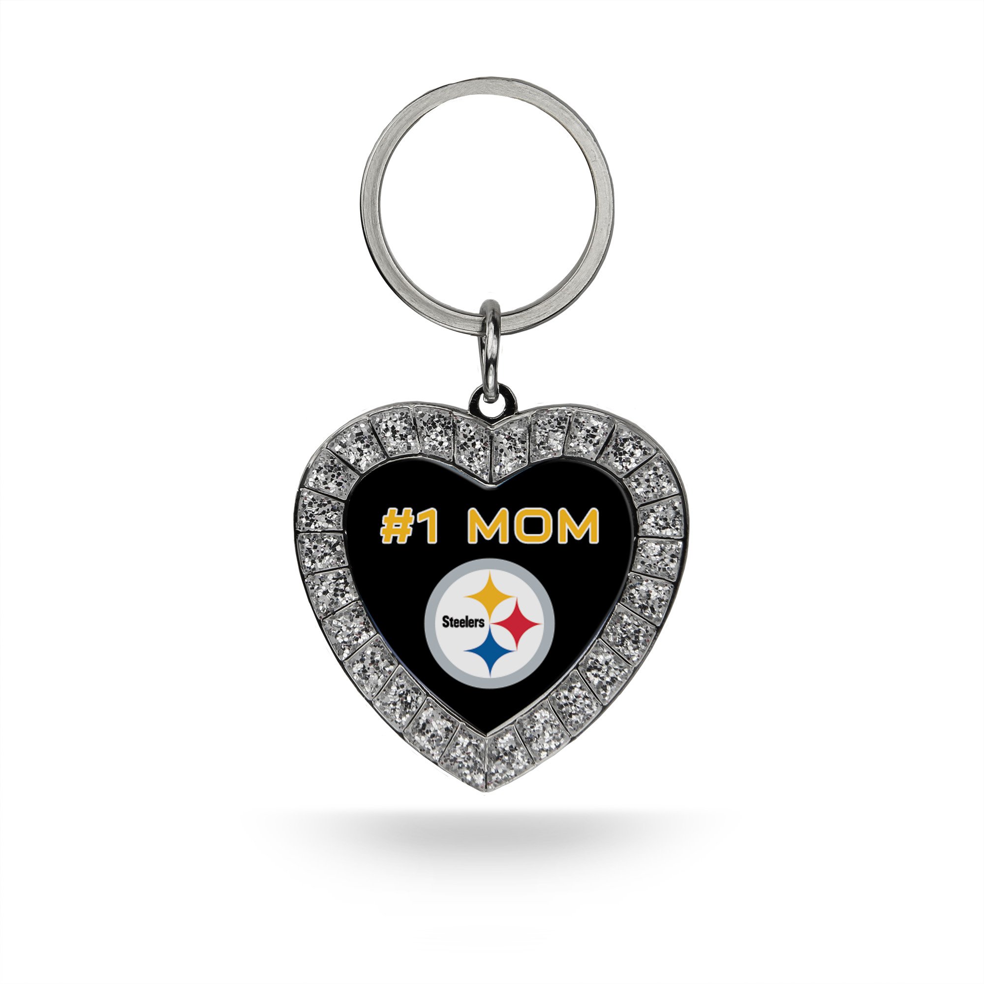 Rico Industries NFL Football Rhinestone Heart Keychain - Great Accessory