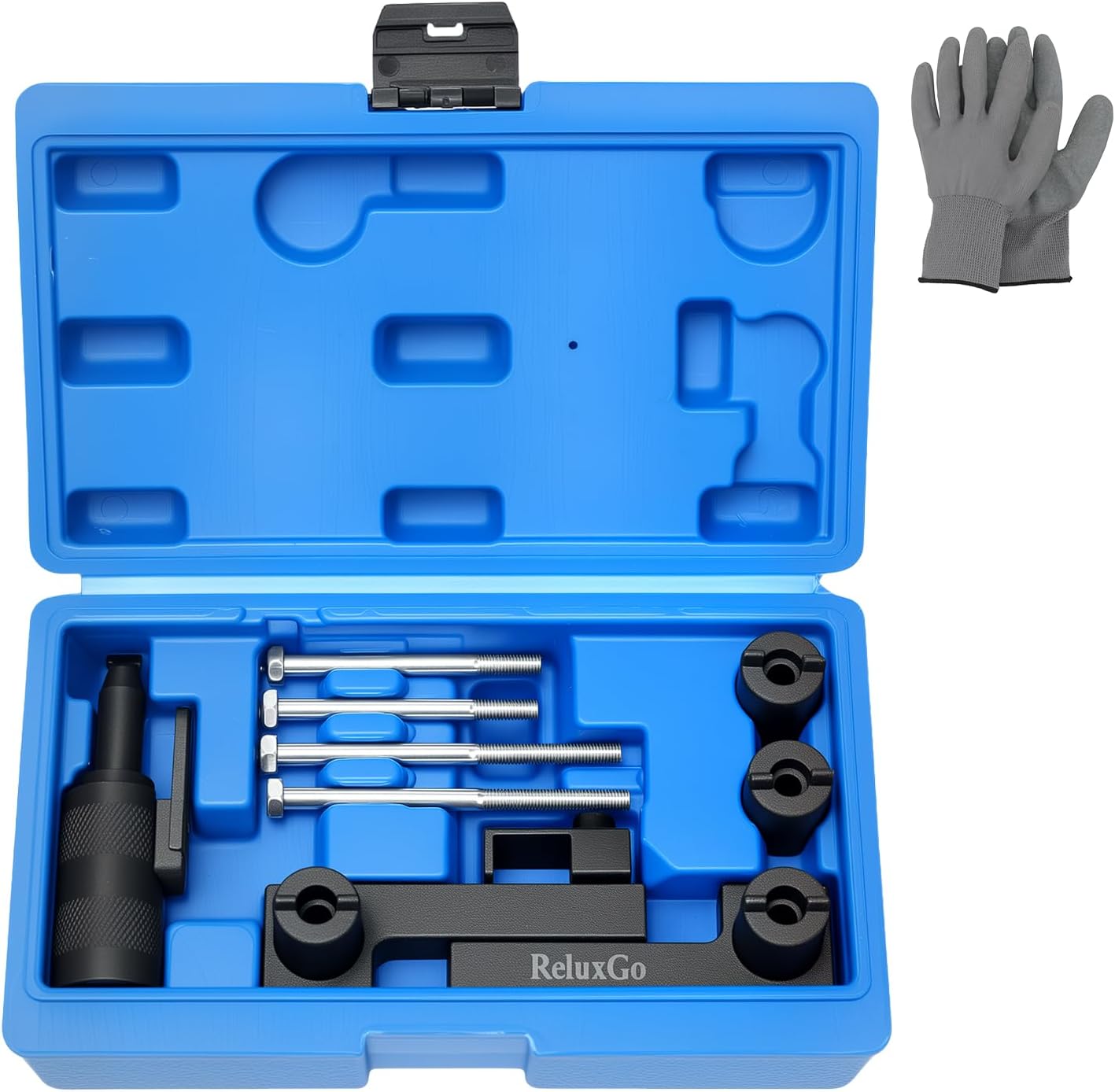 ReluxGo Camshaft & Crankshaft Timing Locking Tool Kit, Compatible with Volvo S40 S60 XC90 V70 S80 2.0 2.3 2.4 2.5 2.8 2.9T, 4 5 6 Cylinder Engine, Replace 9995452 9995451, with Case & Gloves