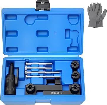 ReluxGo Camshaft & Crankshaft Timing Locking Tool Kit, Compatible with Volvo S40 S60 XC90 V70 S80 2.0 2.3 2.4 2.5 2.8 2.9T, 4 5 6 Cylinder Engine, Replace 9995452 9995451, with Case & Gloves