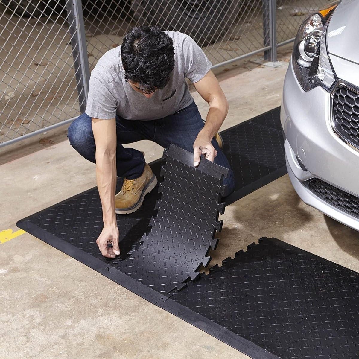 UNICOMFORT UC-IM2424E Anti Fatigue Mat, Black, Interlockable Edge, Edge 60x 60 - Image 3