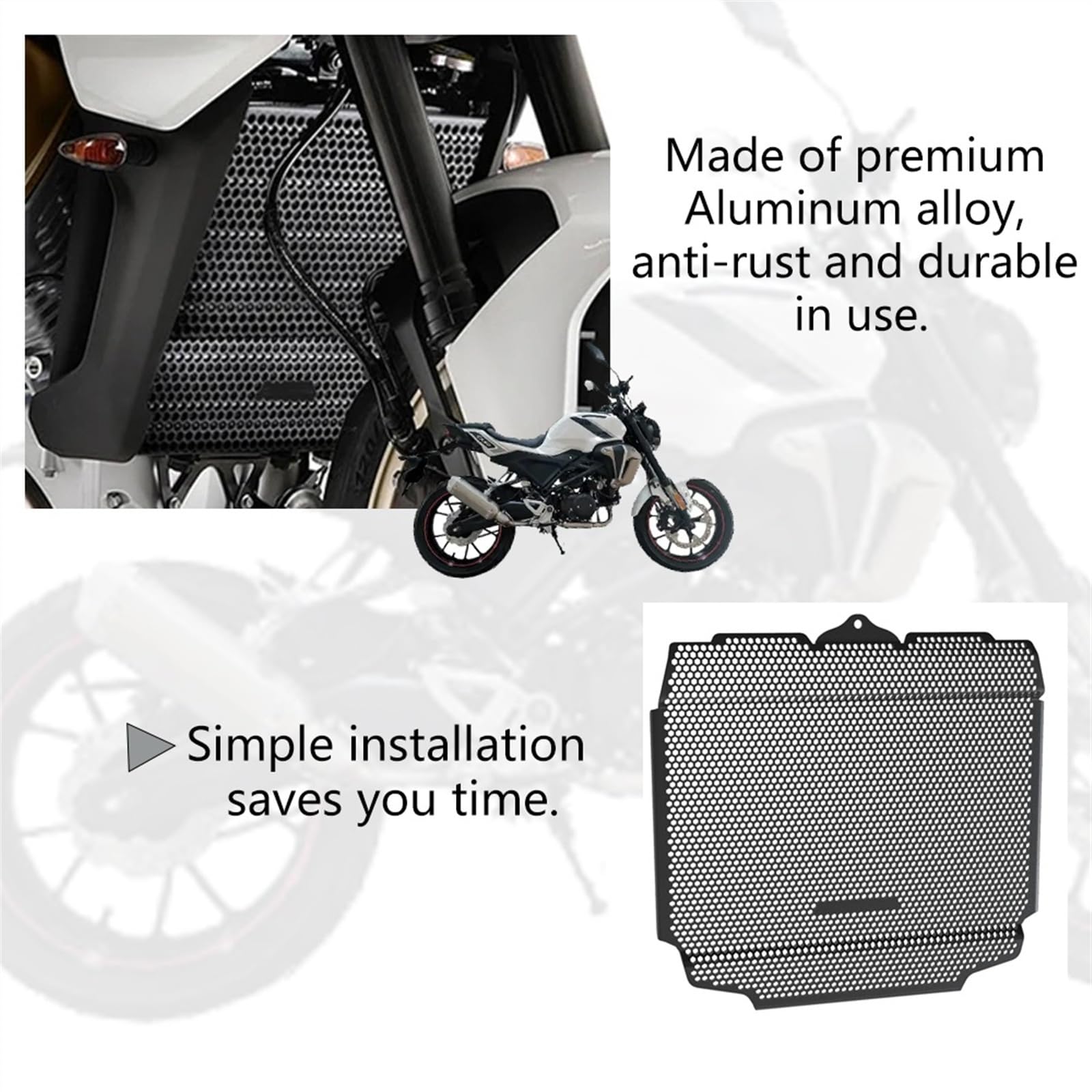 Générique Accessoires de Moto Grille de Protection de radiateur Réservoir d'eau Couvercle de Refroidisseur d'huile Protection Compatible avec Guzzi V100 Mandello 2023 2024