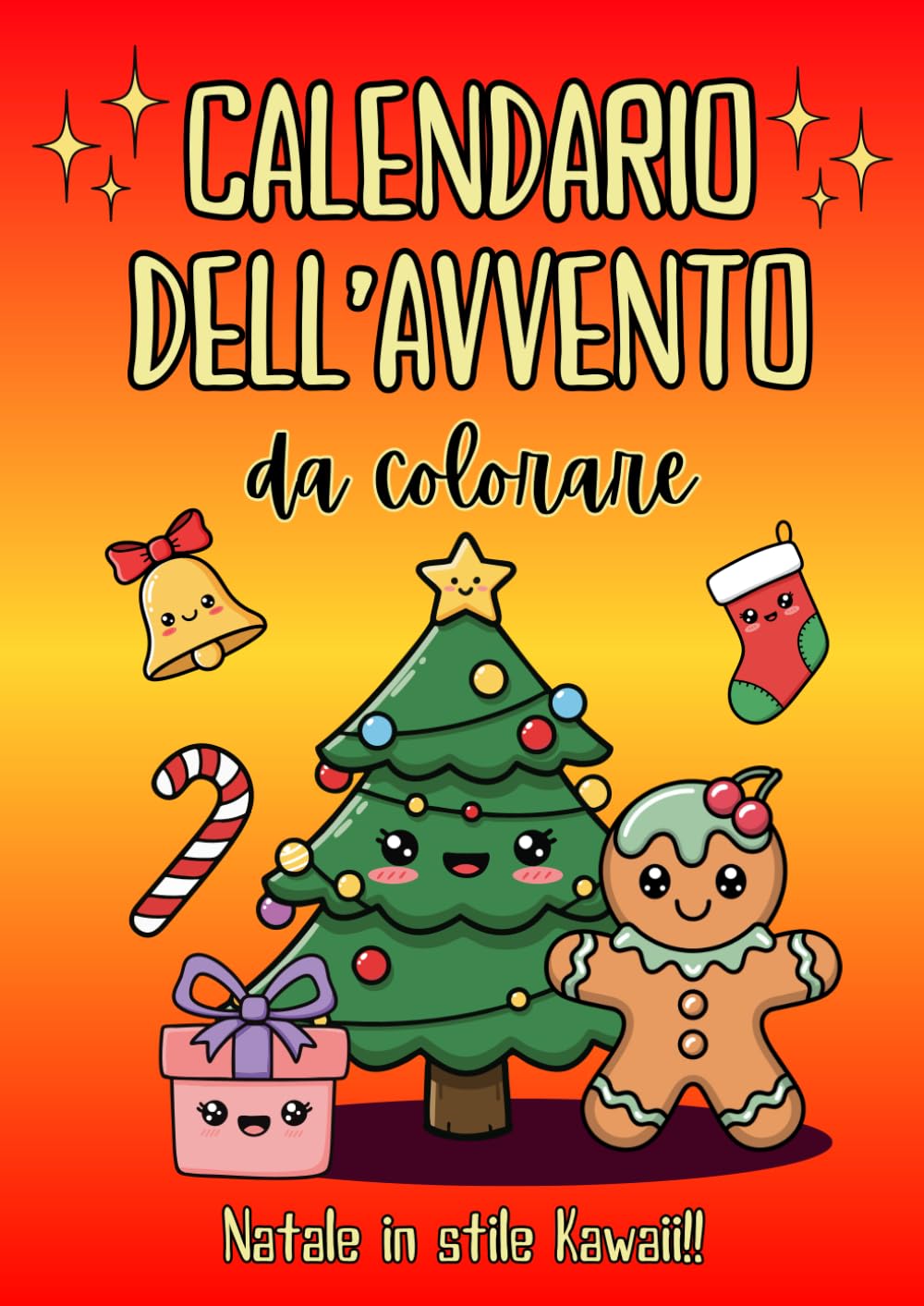 Calendario dell'Avvento da colorare: Un Natale in stile Kawaii per bambini